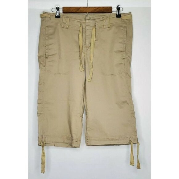 Women's NORTH FACE Noble Stretch Capri Pants UPF 50‎ Dune Beige NWT 6 - Picture 1 of 7